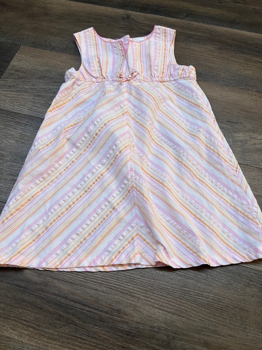 Carter's Pink, Yellow and White Striped Sleeveless Dress